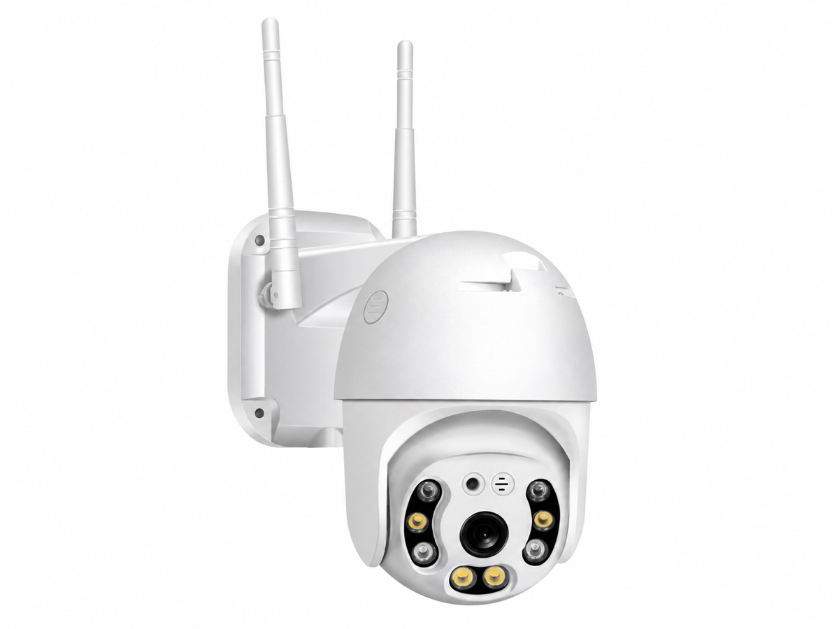 Câmara PTZ exterior com duas antenas e visão noturna